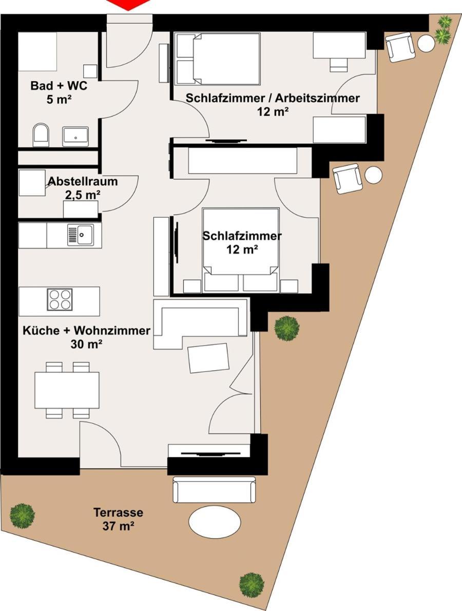 Luxusapartment Mit 40 Qm Terrasse, E-Parkplatz Und Parkplatz Graz Exterior foto